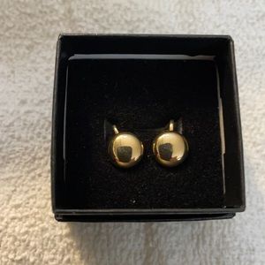 Clip-on goldtone earrings with rounded golden disc